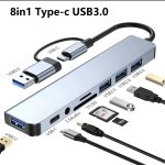 Hub USB-C 8-en-1 avec USB 3.0, Lecteur SD, Audio