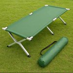 Lit de camping pliable en métal avec matelas – Image 2